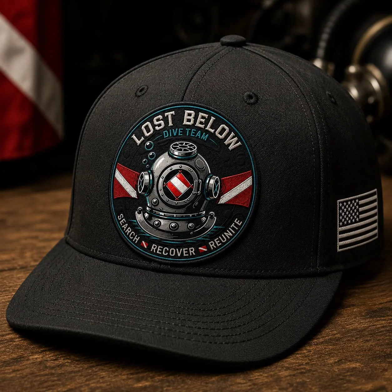 Black Lost Below Dive Team hat