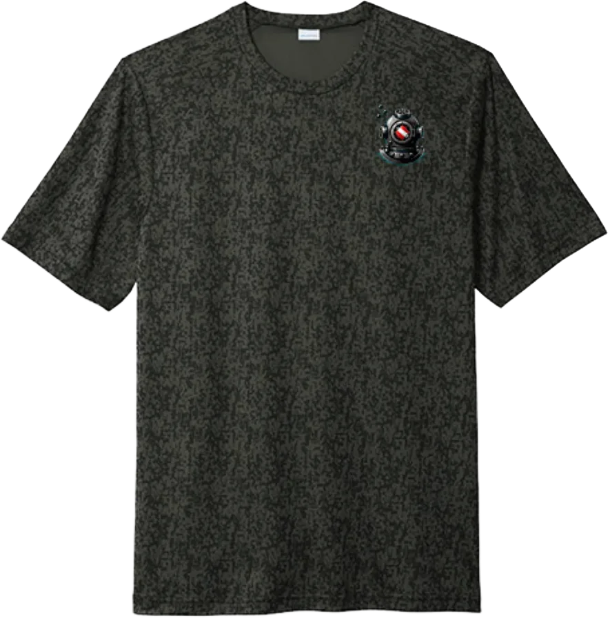 Front of Lost Below Dive Team camo shirt