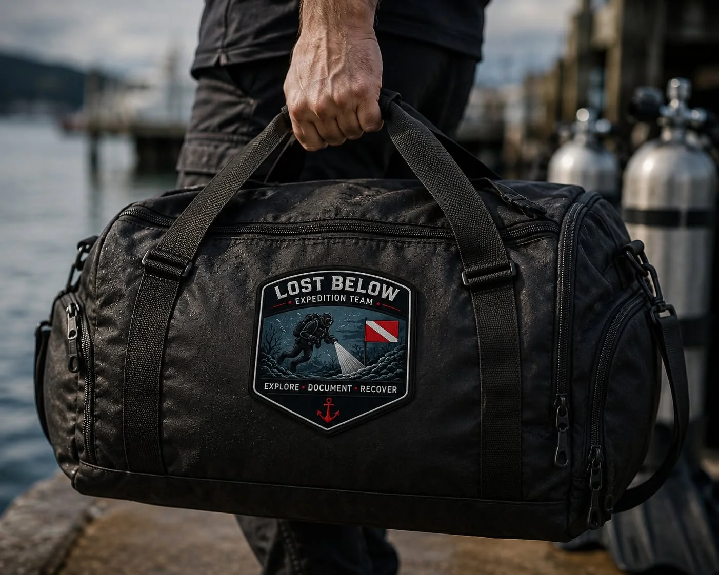 Black Lost Below Expedition Team gear bag